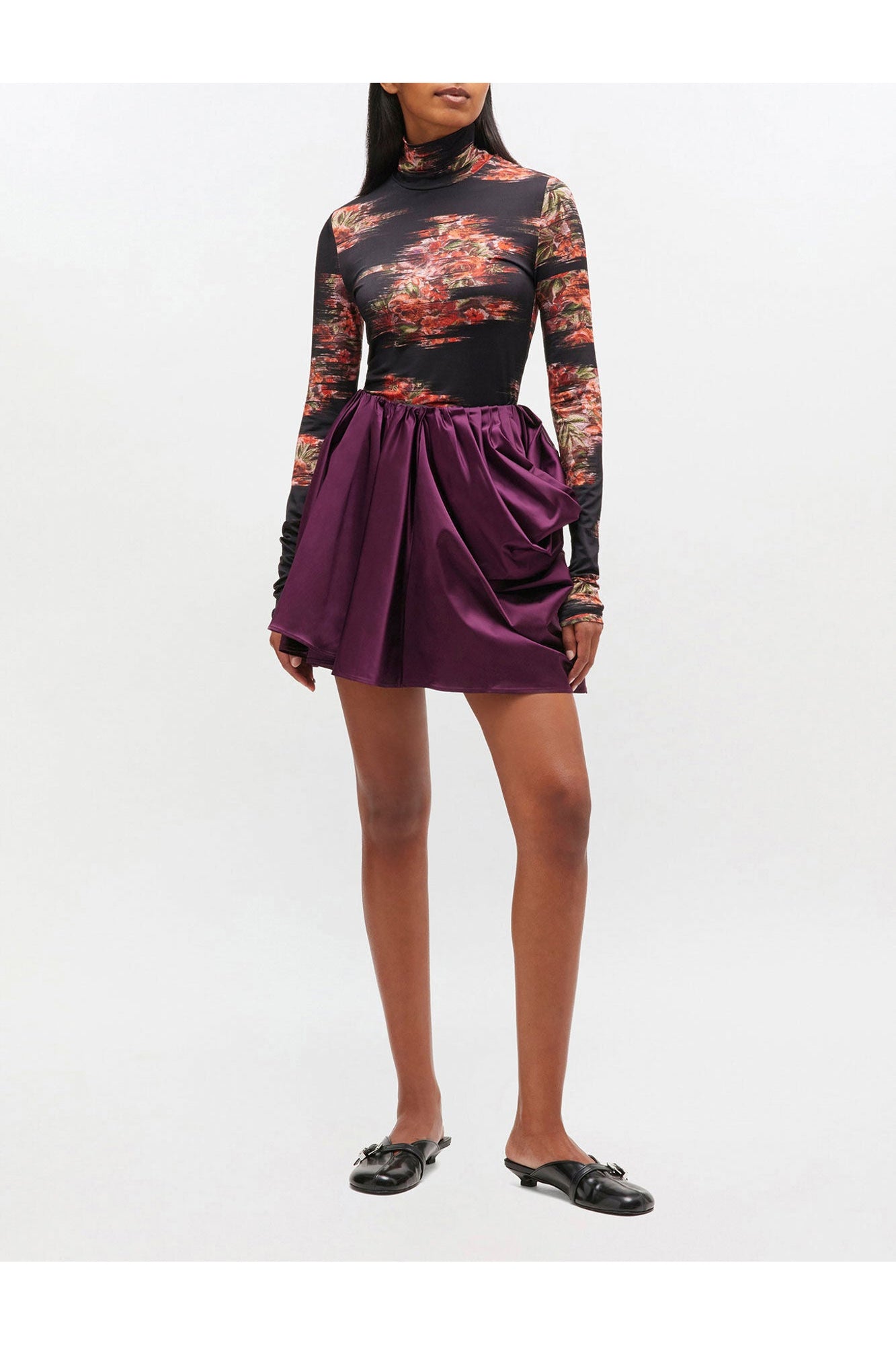 Draped Skirt | Mauve Wine
