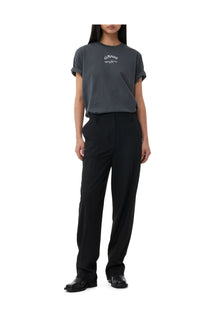 Drapey Melange Slim Trousers | Black