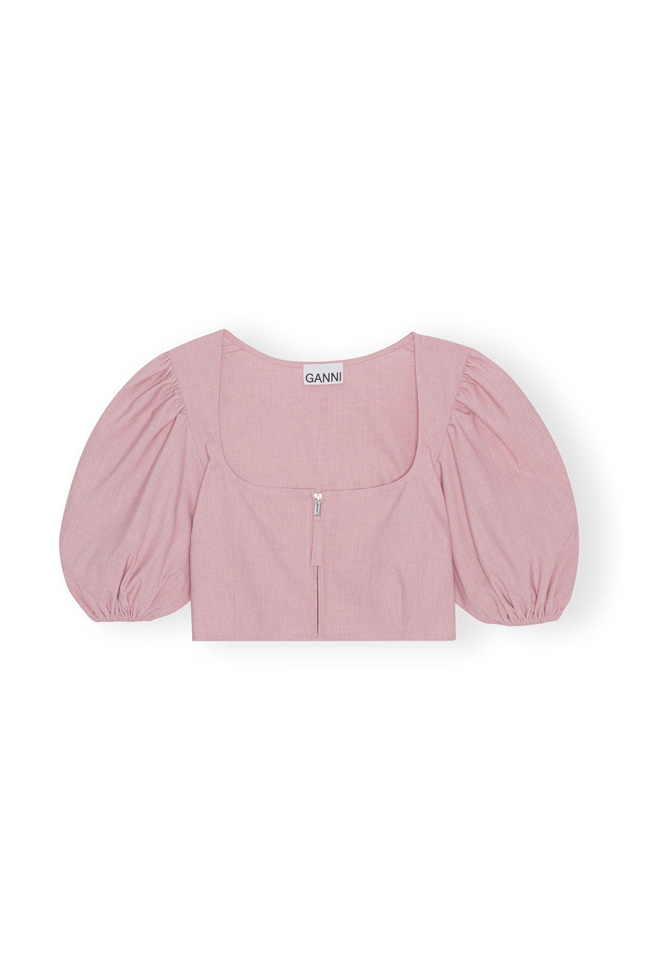 Drapey Melange Zipper Blouse | Pink Tulle