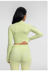 Drawstring Crop Top | Cool Matcha