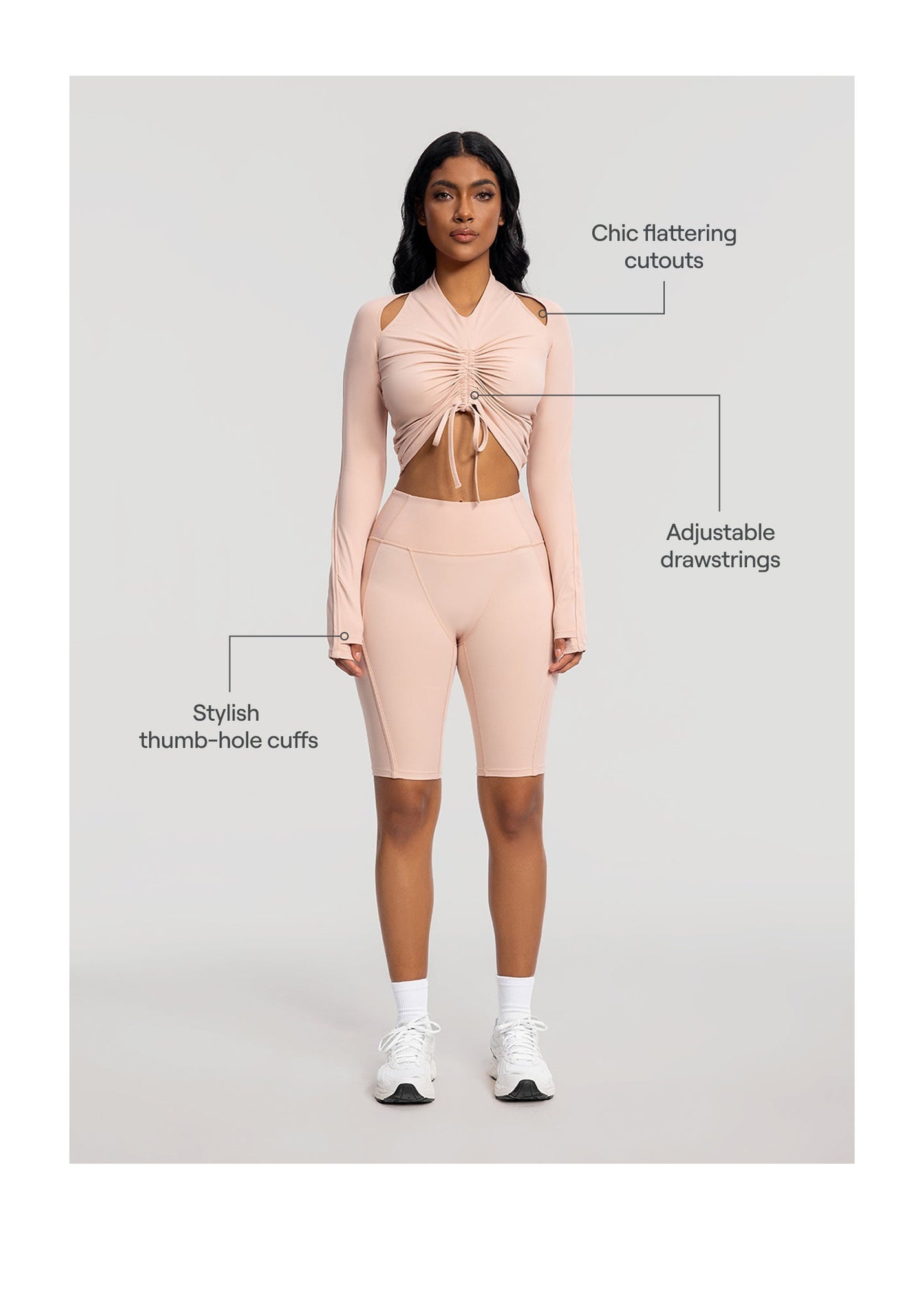 Drawstring Crop Top | Seashell