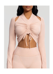 Drawstring Crop Top | Seashell