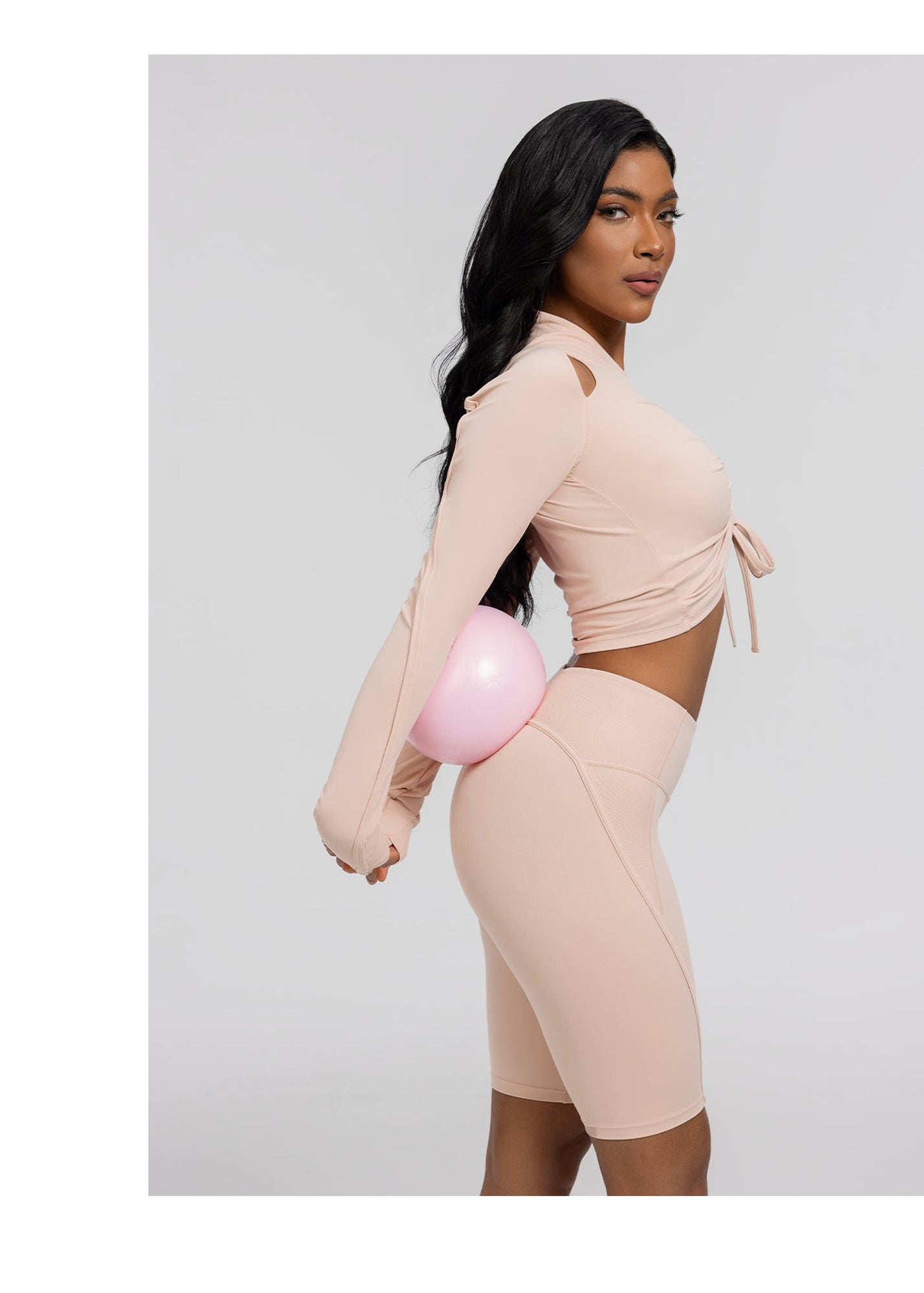 Drawstring Crop Top | Seashell