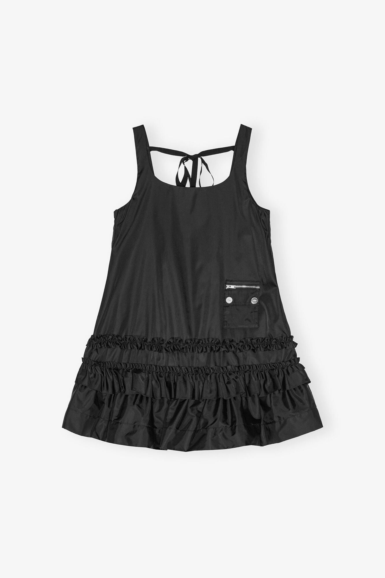 Duchesse Nylon Mini Dress | Black