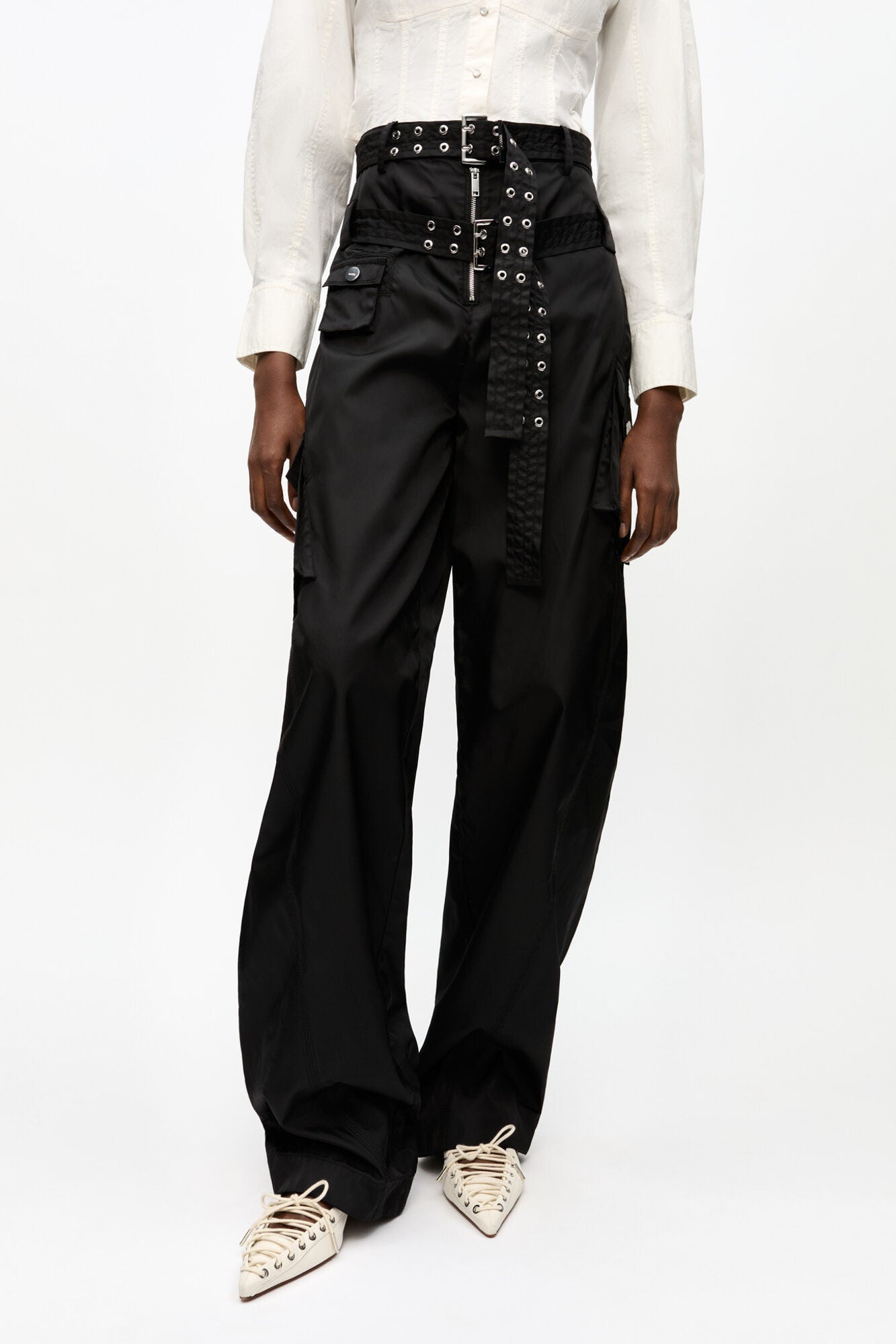 Duchesse Nylon Pocket Trousers | Black