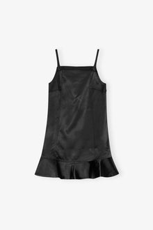 Duchesse Satin Mini Dress | Black