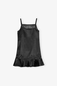 Duchesse Satin Mini Dress | Black