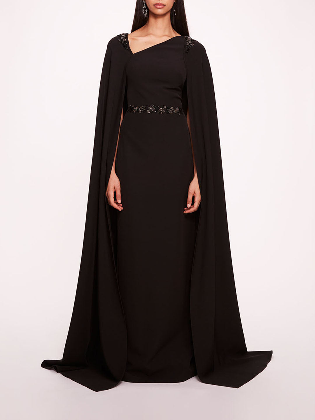 Asymmetrical Crepe Kaftan | Marchesa