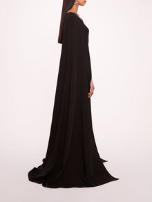 Asymmetrical Crepe Kaftan | Marchesa