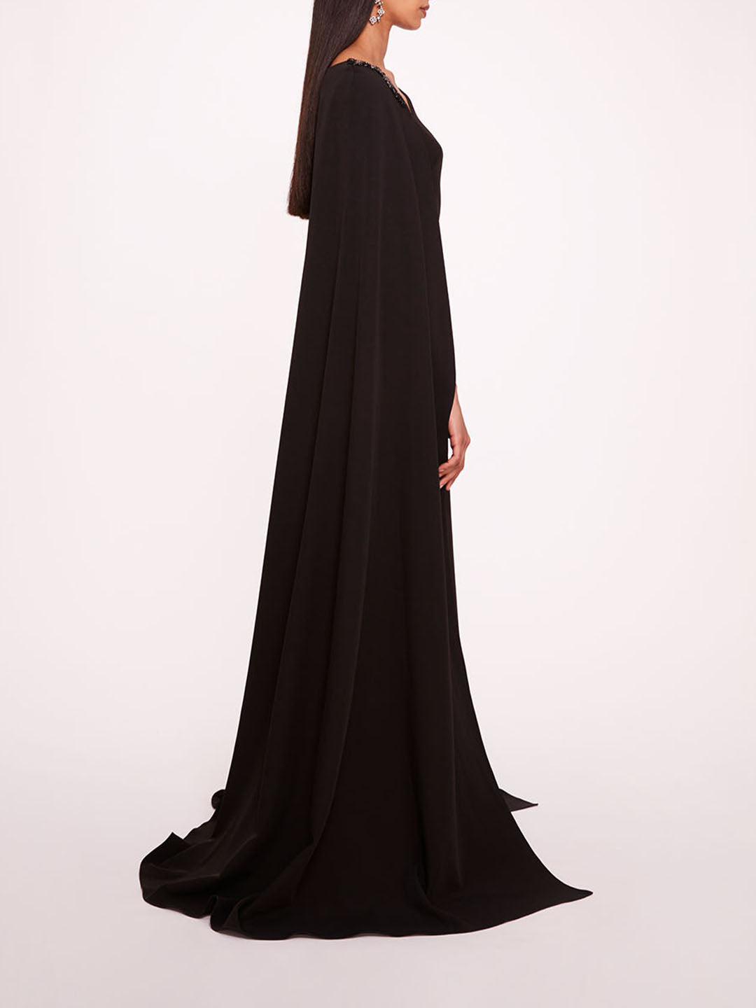 Asymmetrical Crepe Kaftan | Marchesa