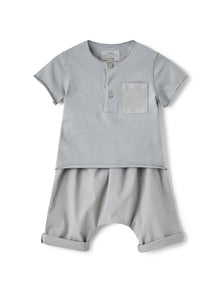 Cotton Two-Pieces Suit | Cloud Grey
