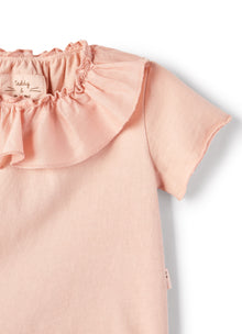 Jersey T-Shirt with Ruffles | Smoothie Pink