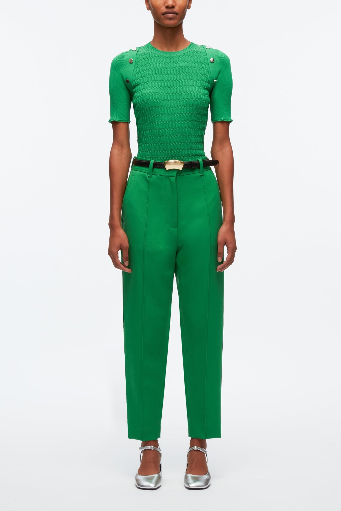 Cavalry Twill Carrot Trousers | Kelly Green