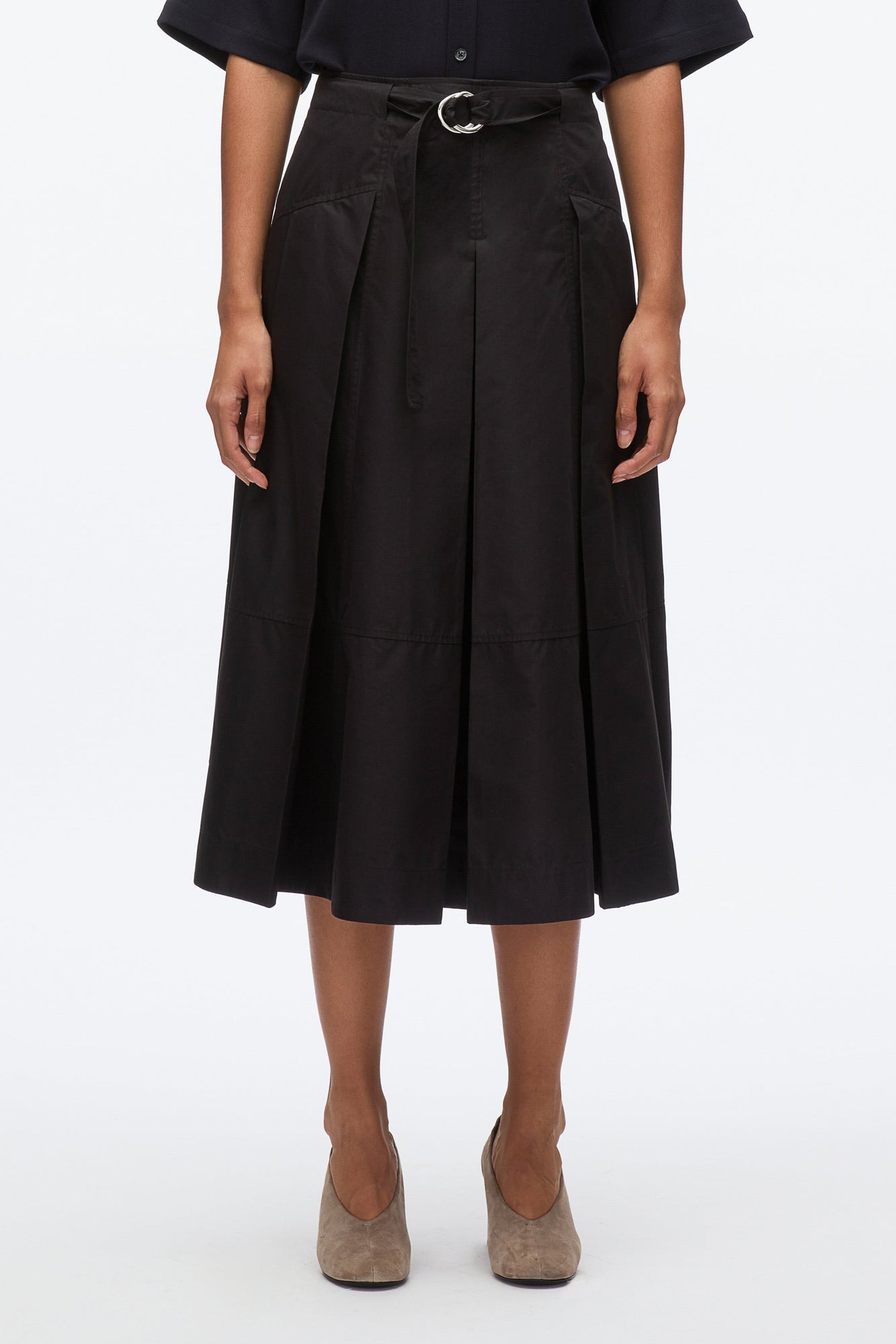 Pleated Utility Skirt | Black