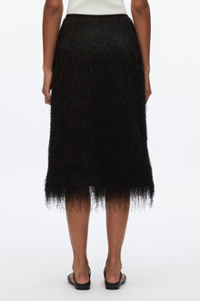 Fringe Slip Skirt | Black