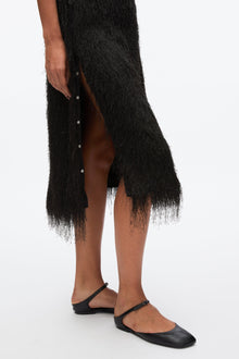 Fringe Slip Skirt | Black