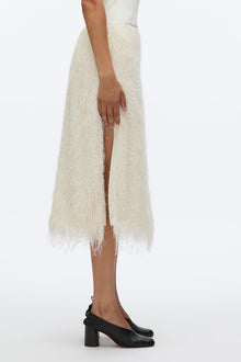 Fringe Slip Skirt | Ivory