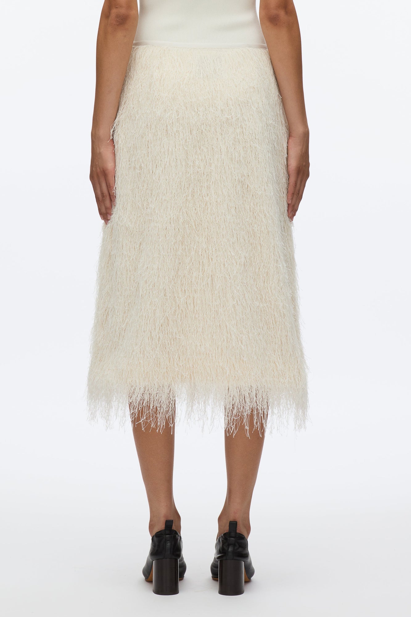 Fringe Slip Skirt | Ivory