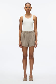 Tailor Pleated Shorts | Stone Grey
