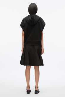 Hoodie Dress with Flounce Skirt | Black/Black