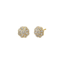 14K Gold Diamond Fancy Flower Stud Earring 14K - Adina's Jewels