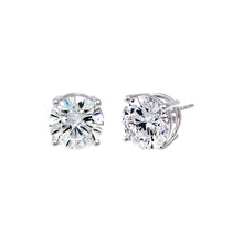 14K White Gold / 8CT 8 Carat Lab Grown Diamond Solitaire Four Prong Stud Earring 14K - Adina's Jewels