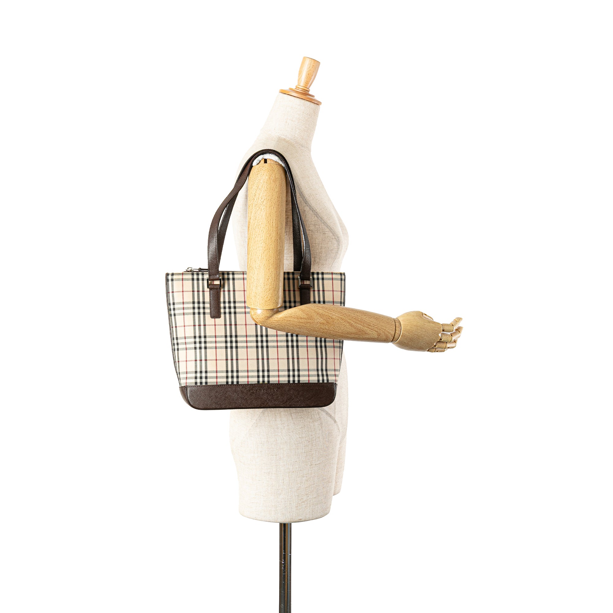 Burberry | Pre-Owned House Check Canvas Tote | Brown/Beige