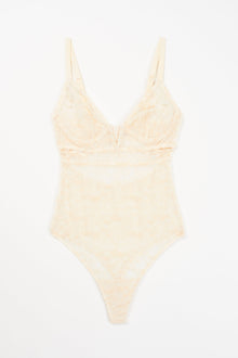 Marie Soft Plunge V Wire Bodysuit | Ecru