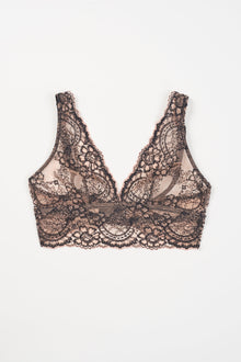 Farah Soft Plunge Bra | Nude/Black