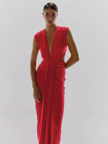 Nia Maxi Dress | Orange Red
