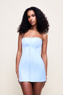 Satin Corset Dress - Light Blue