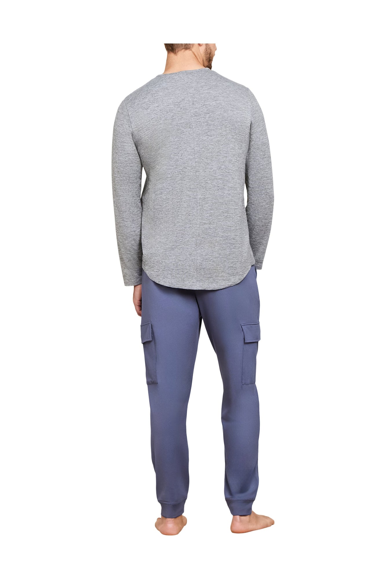 Mens | Malibu Collection Butterchic Long Sleeve Henley | Heathered Steel