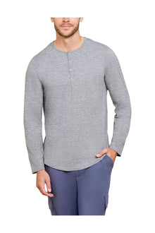 Mens | Malibu Collection Butterchic Long Sleeve Henley | Heathered Steel