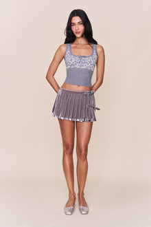 Womens | June Knit Top | Grey Leopard