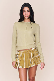 Womens | Rylan Velvet Mini Skirt | Olive