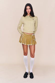 Womens | Rylan Velvet Mini Skirt | Olive