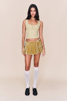 Womens | Rylan Velvet Mini Skirt | Olive