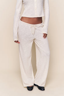 Womens | Lana Ribbed Relaxed Pant | Ivory
