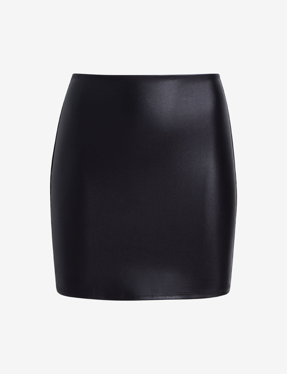 Matte Metallic Micro-Mini Skirt::Oxide::Main