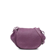 Bottega Veneta | Pre-Owned Nappa Intrecciato Flap Crossbody | Purple/Dark Purple