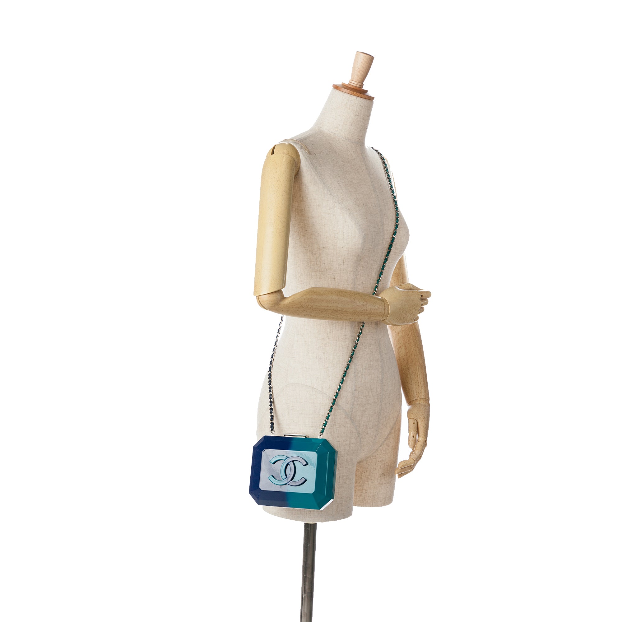 Chanel | Pre-Owned CC Ombre Acrylic Clutch on Chain | Blue