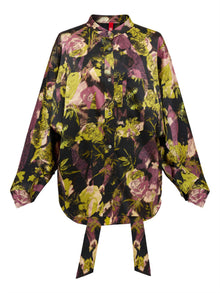 Silk Floral Shirt | Black