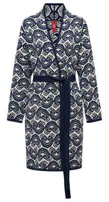 Cross-Front Knitted Cardigan | Navy