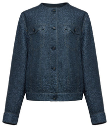 Faux Denim Jacket | Navy