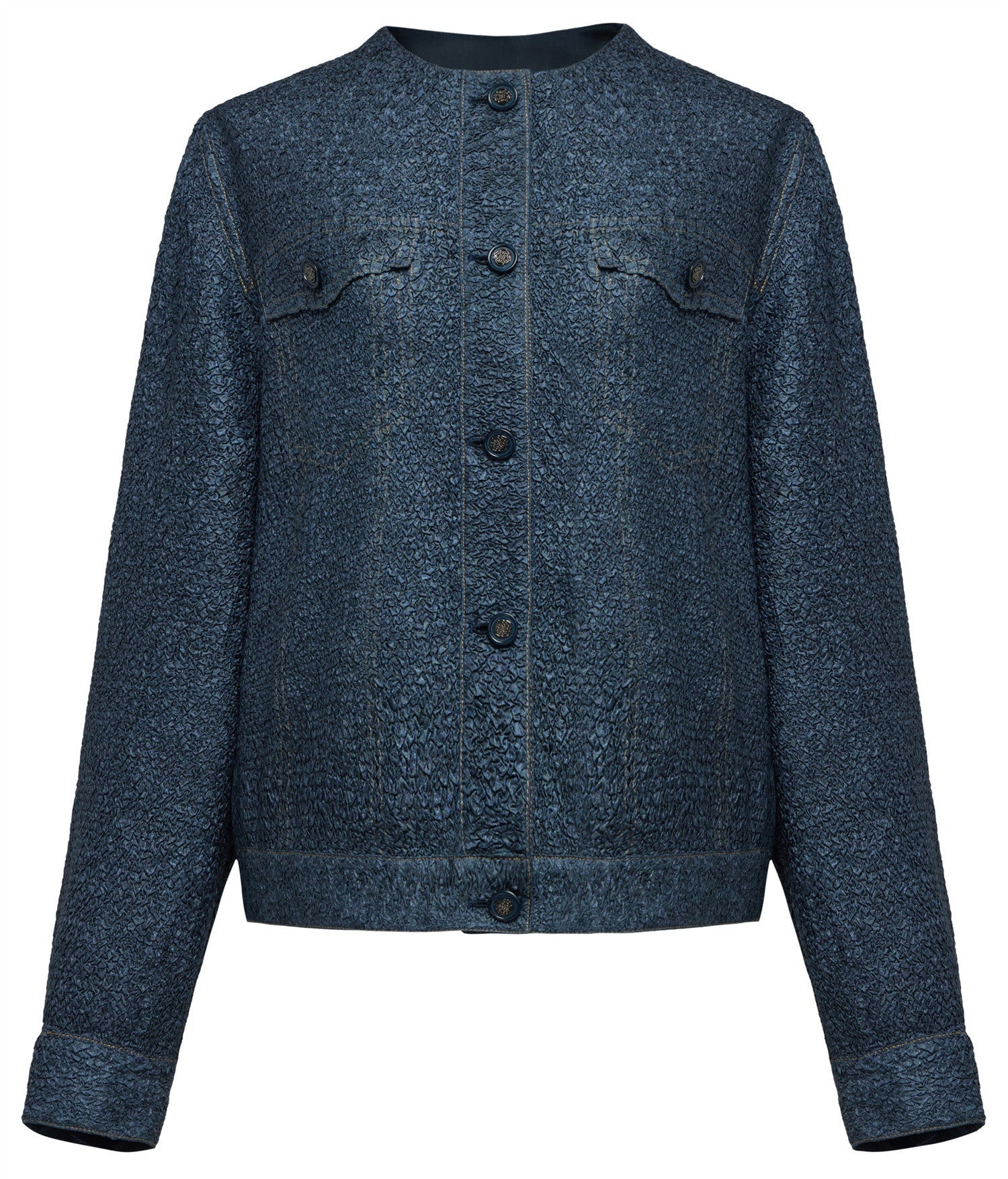 Faux Denim Jacket | Navy