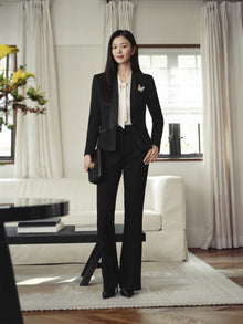 Chinese Stand-Collar Placket Jacket | Black