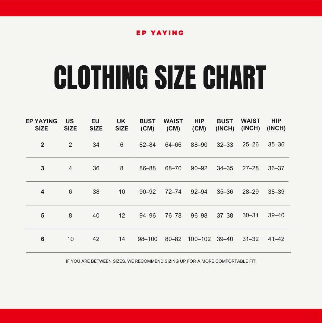 Product size guide