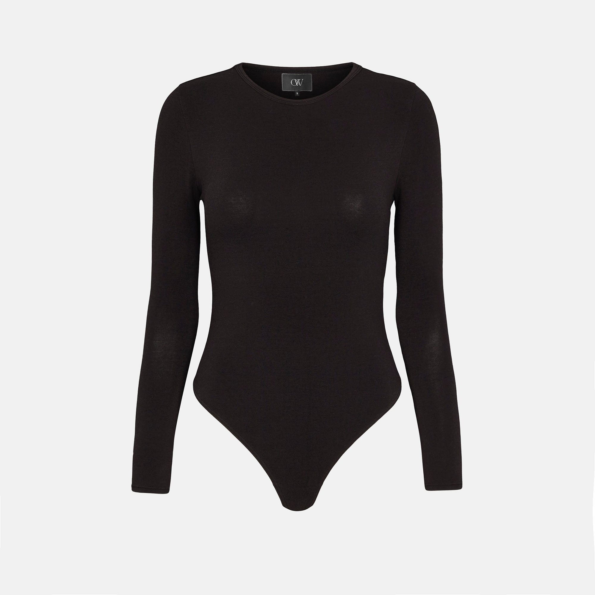 OW Collection Erla Bodysuit | Black Caviar