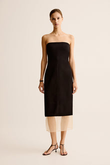 Issia Dress | Black/Nude