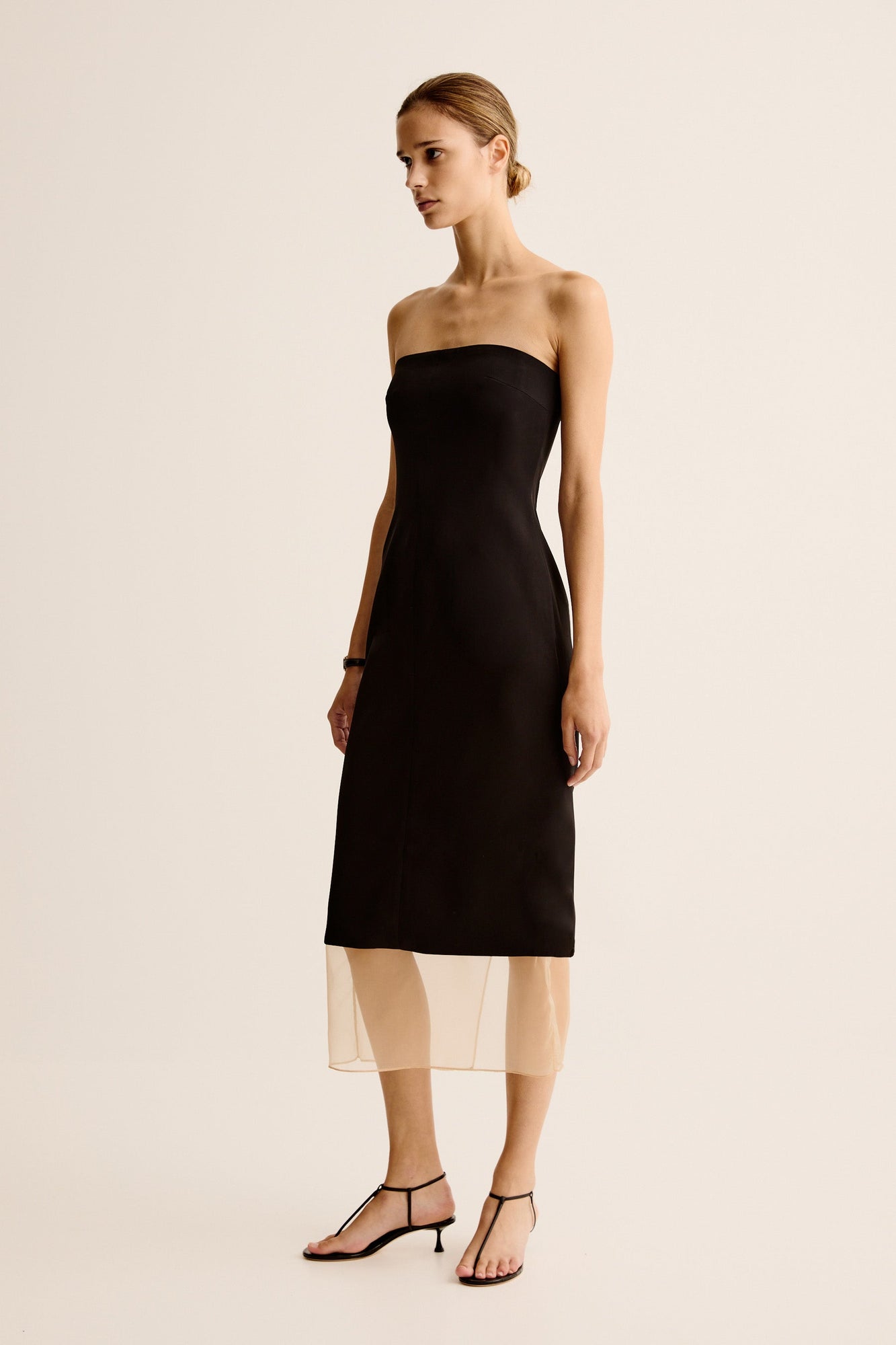 Issia Dress | Black/Nude